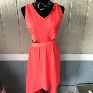 Traciel coral open back Dress